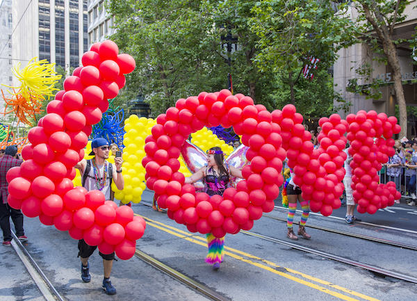 Balloons spelling out the word "Love"